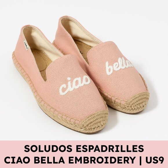 Soludos Ciao Bella Canvas Espadrilles Jute Sole Slip-On US 9 Pink Anthropologie - Picture 1 of 13